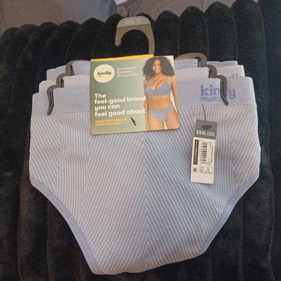 NEW Kindly Yours Lot 3 High Waist Thong Back Underwear Sz 22 XXXL - Picture 1 of 5